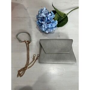 Gray‎ Clutch Crossbody Bag Convertible Chain Strap Wallet Purse